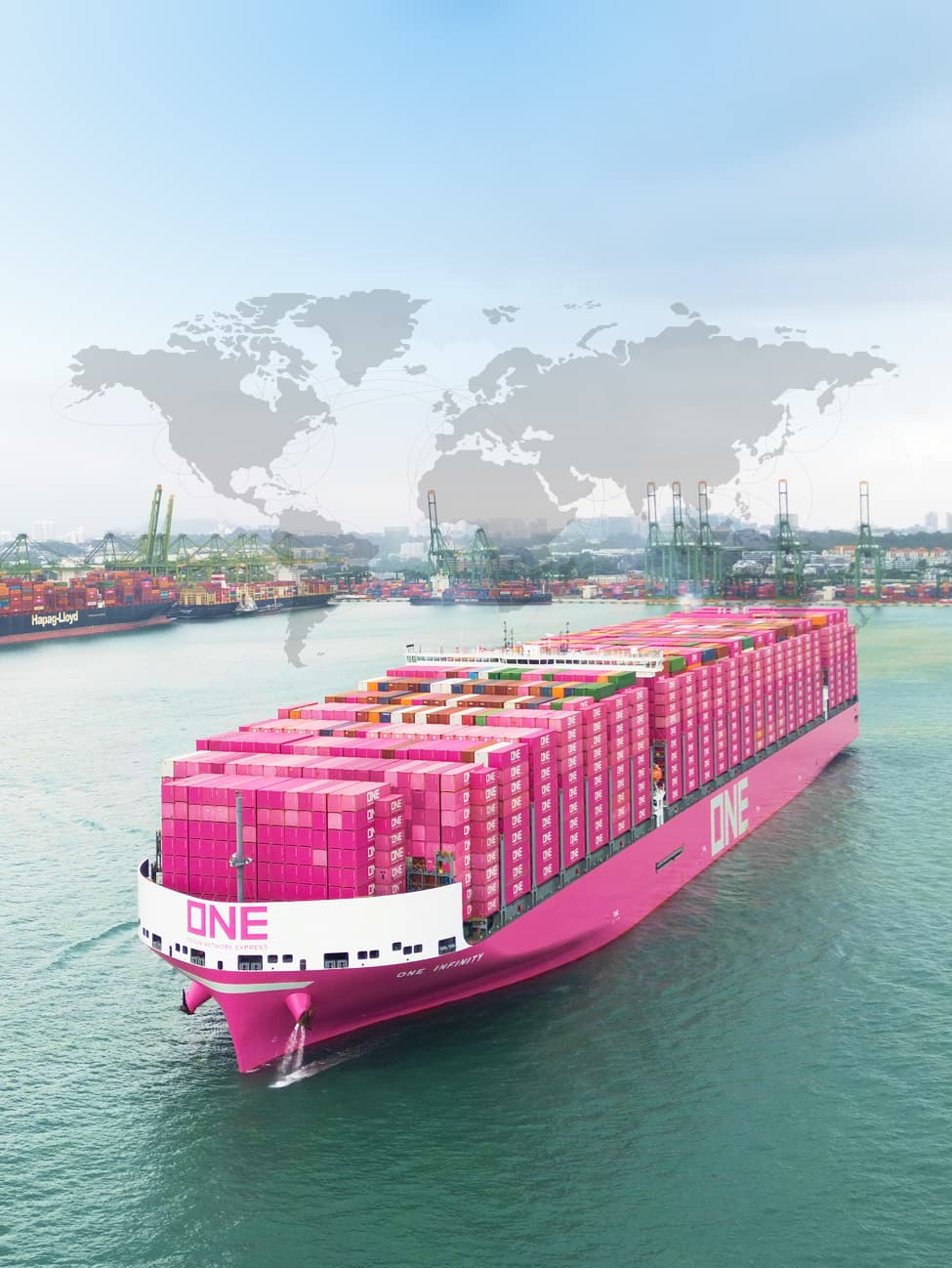 Shipping vessel leaving port