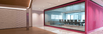 Shipping container meeting room