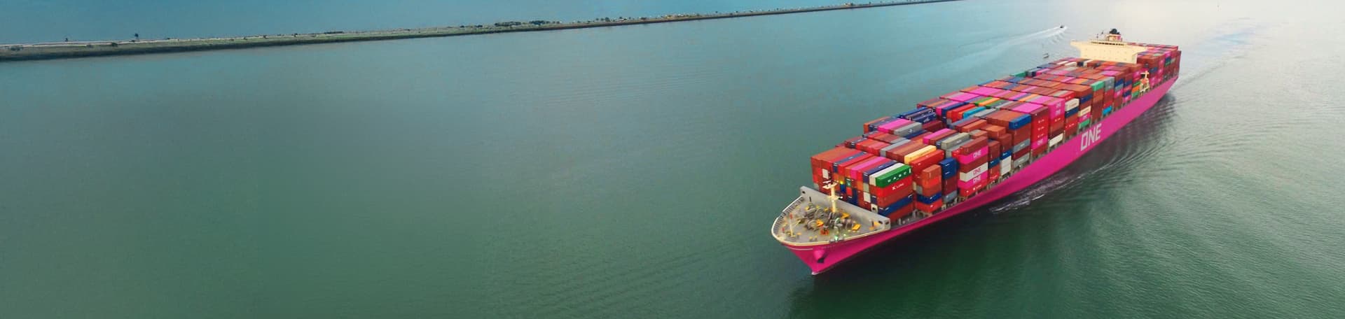 ONE container ship sailing for sustainable green logistics solutions