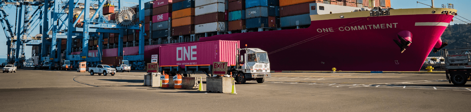 Alternative fuel container vessel ONE Innovation sailing at sea